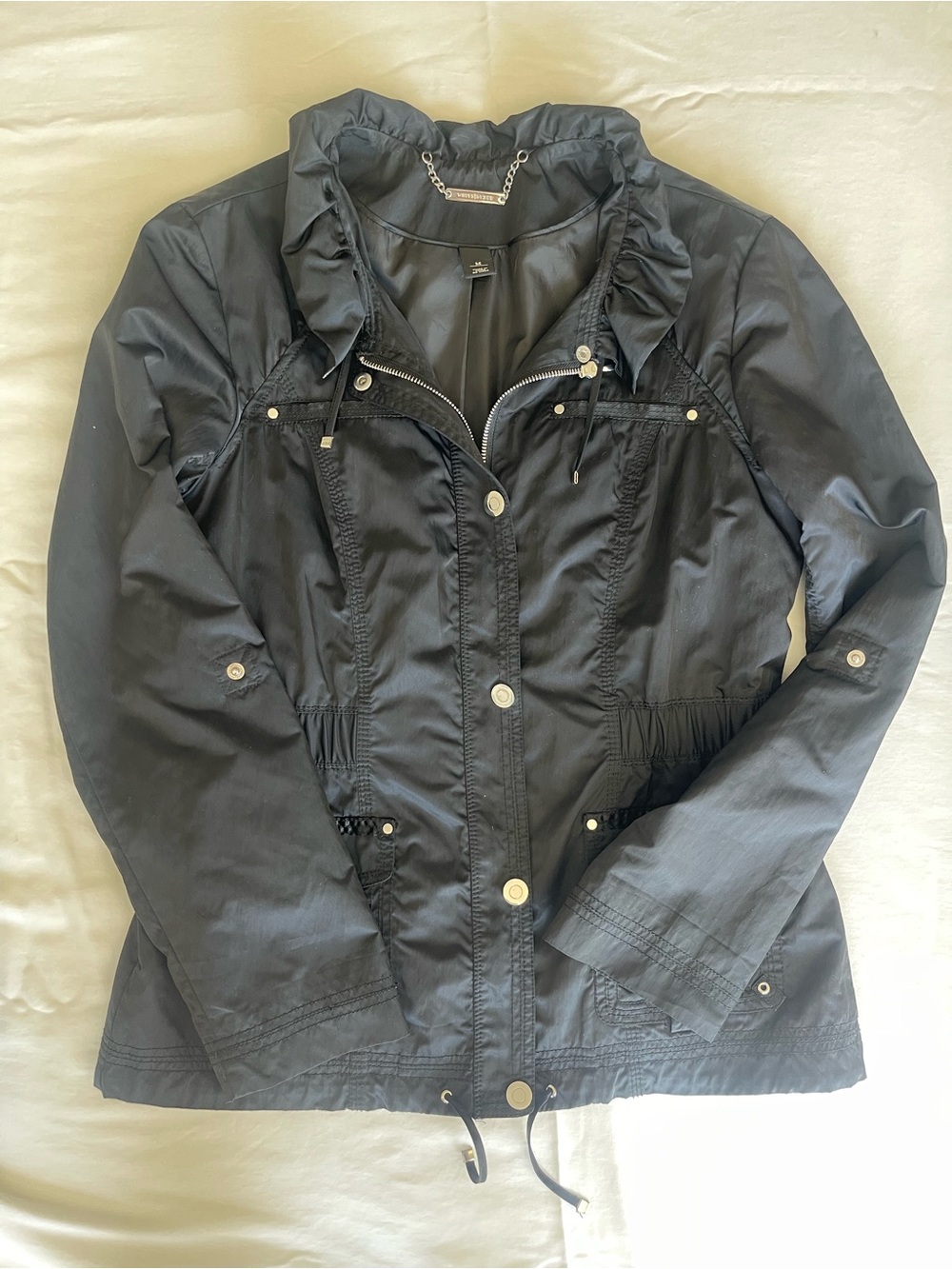 White House Black Market Black Utility Anorak Jacket‎